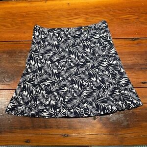 Maria Valentina Linen-Blend Skirt, Navy / White, Women's XS